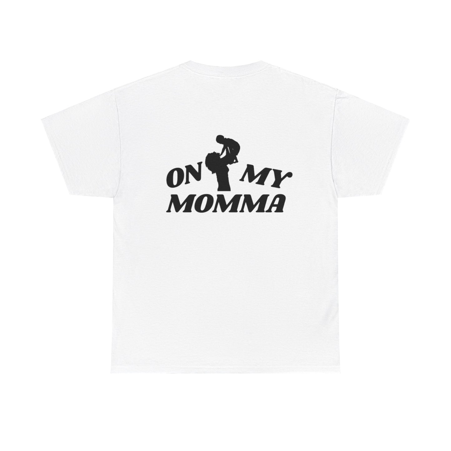 Unisex Heavy Cotton Tee Classic ON MY MOMMA Logo Black